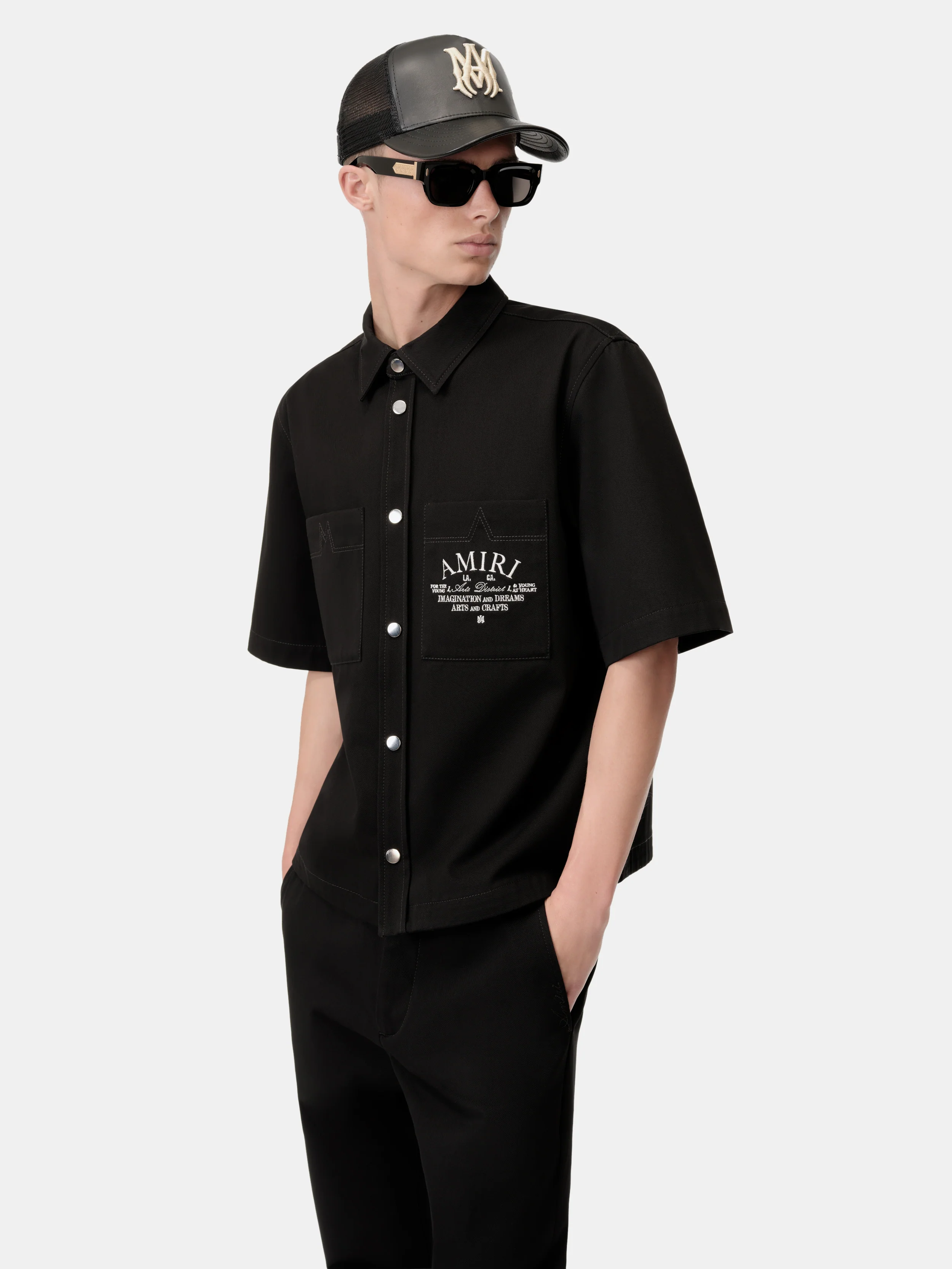 AMIRI ARTS DISTRICT CAMP SHIRT - BLACK - Image 8