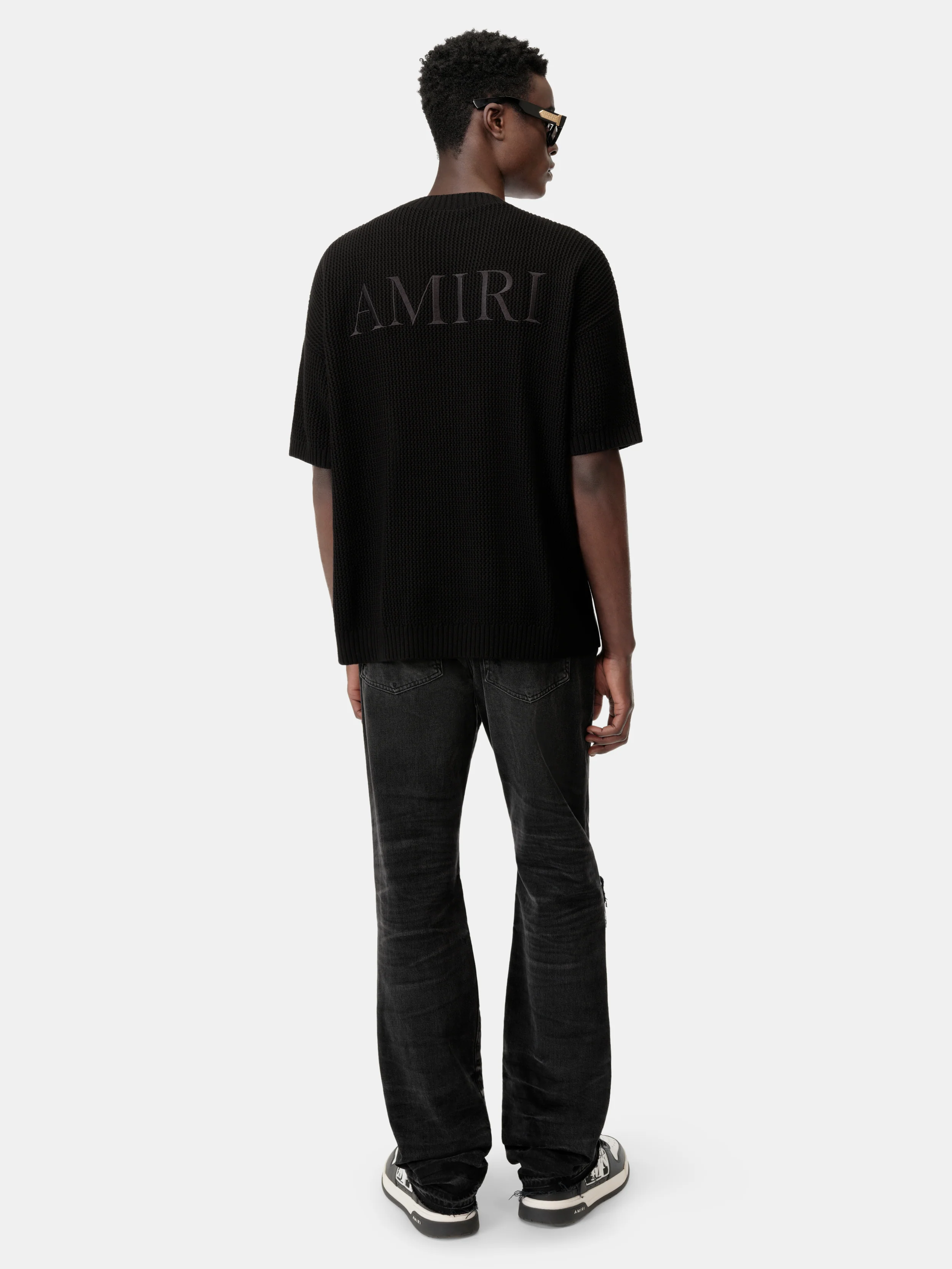 AMIRI CROCHET MESH TSHIRT - Black - Image 5
