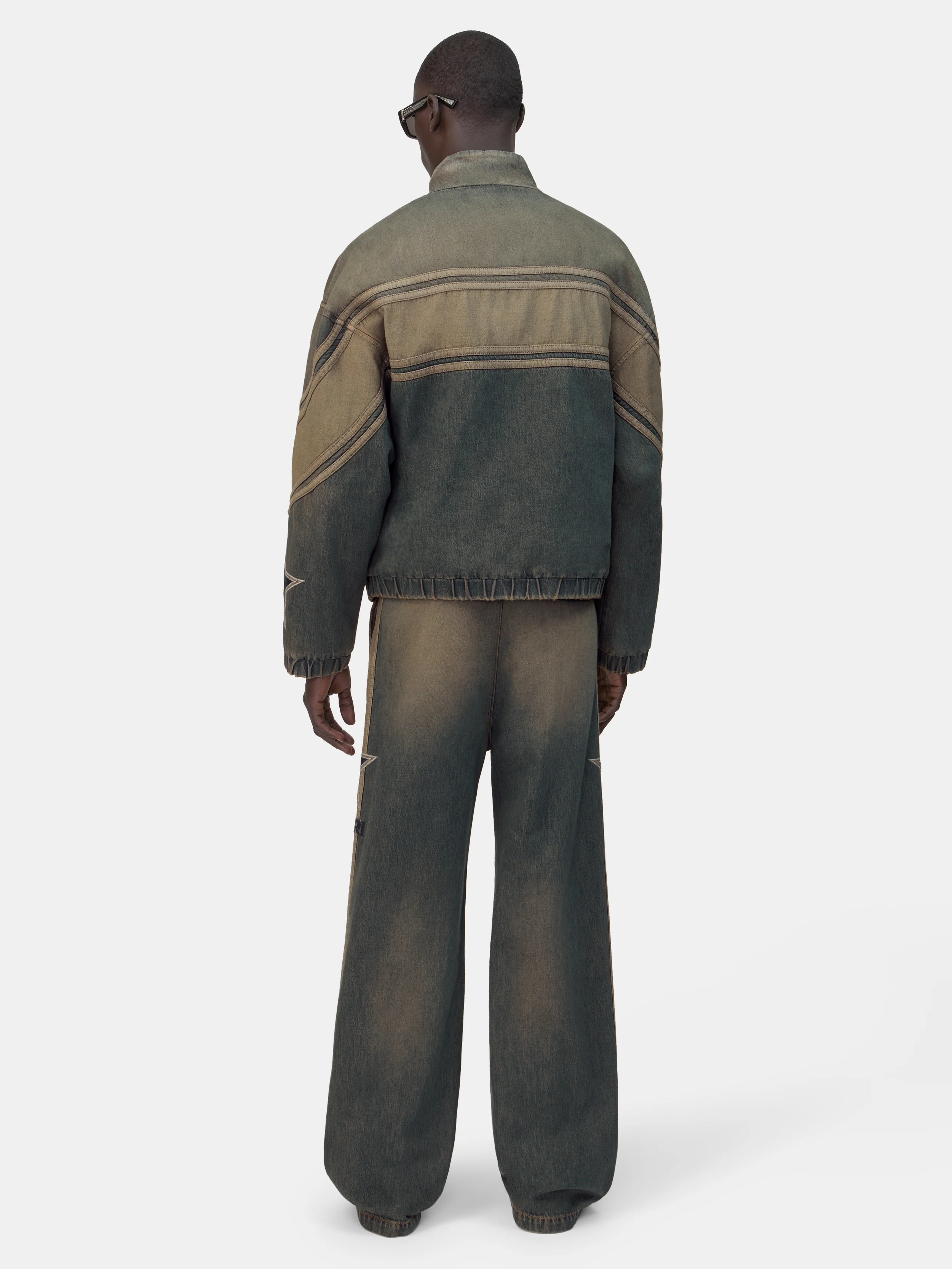 AMIRI SPORT DENIM TRACK PANT - Worn Slate - Image 4