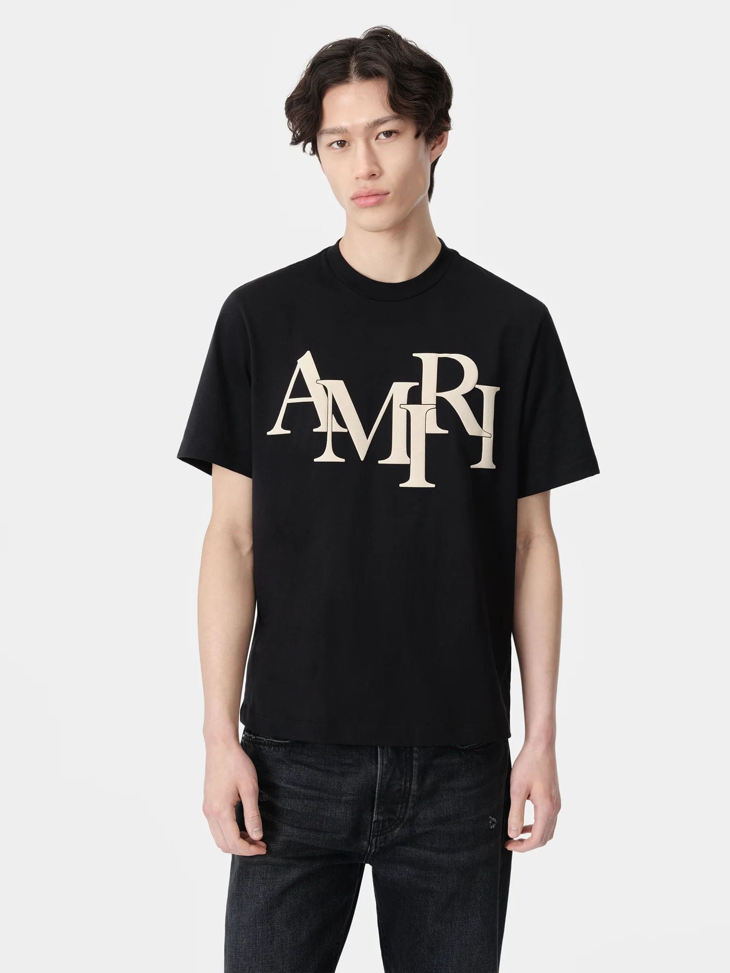 AMIRI STAGGERED TEE - Black - Image 3