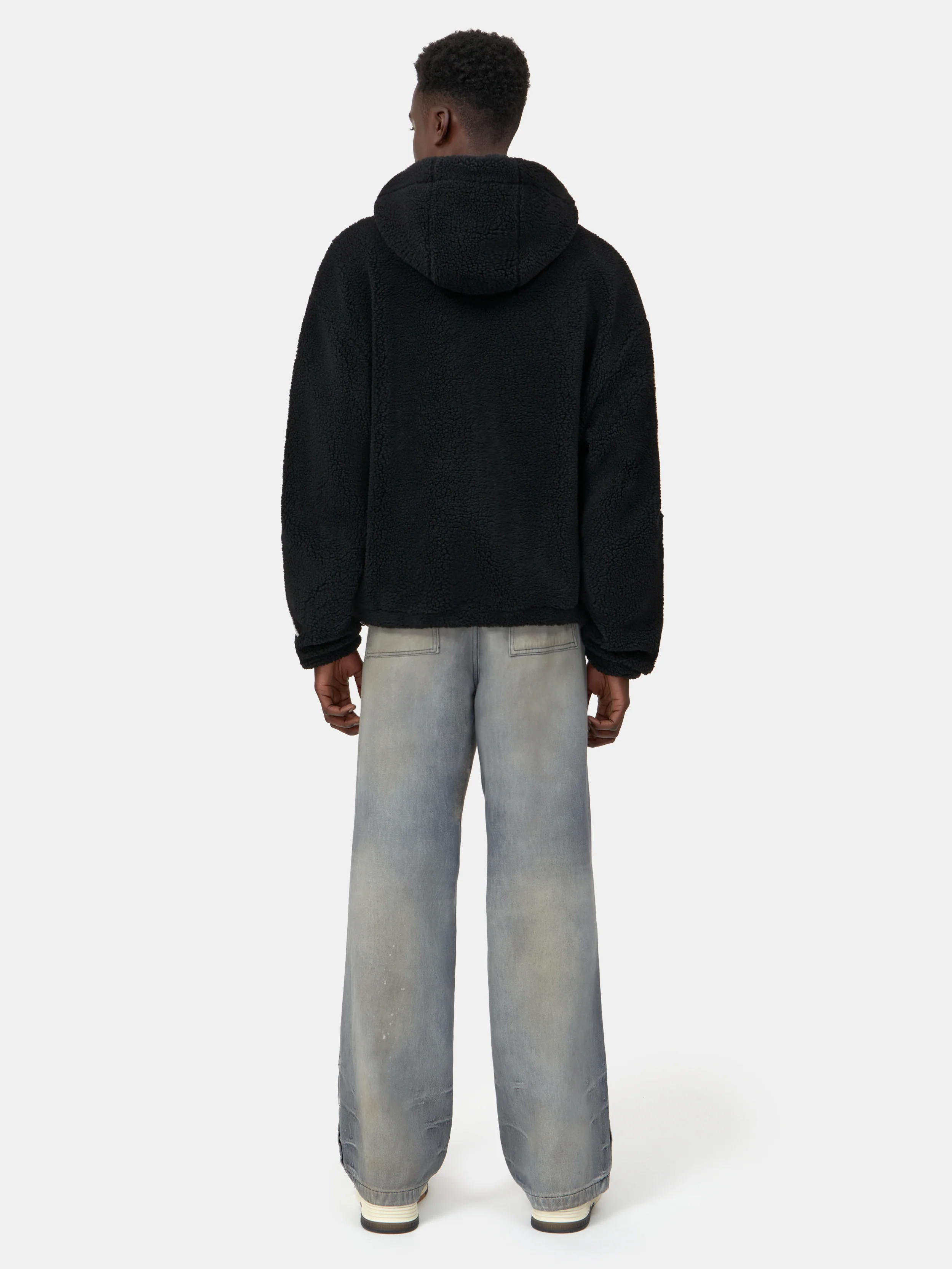 BONES FLEECE ZIP HOODIE - Black - Image 4