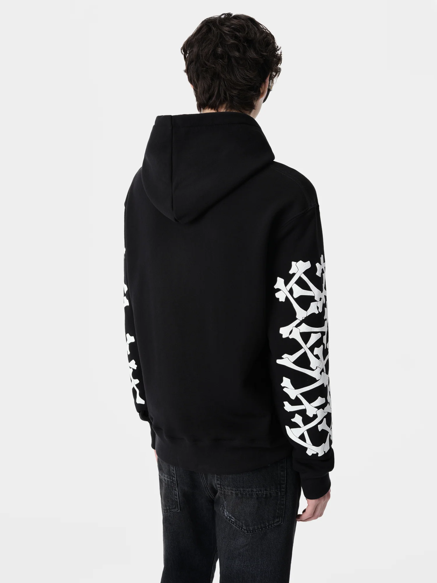 BONES STACKED HOODIE - Black - Image 4