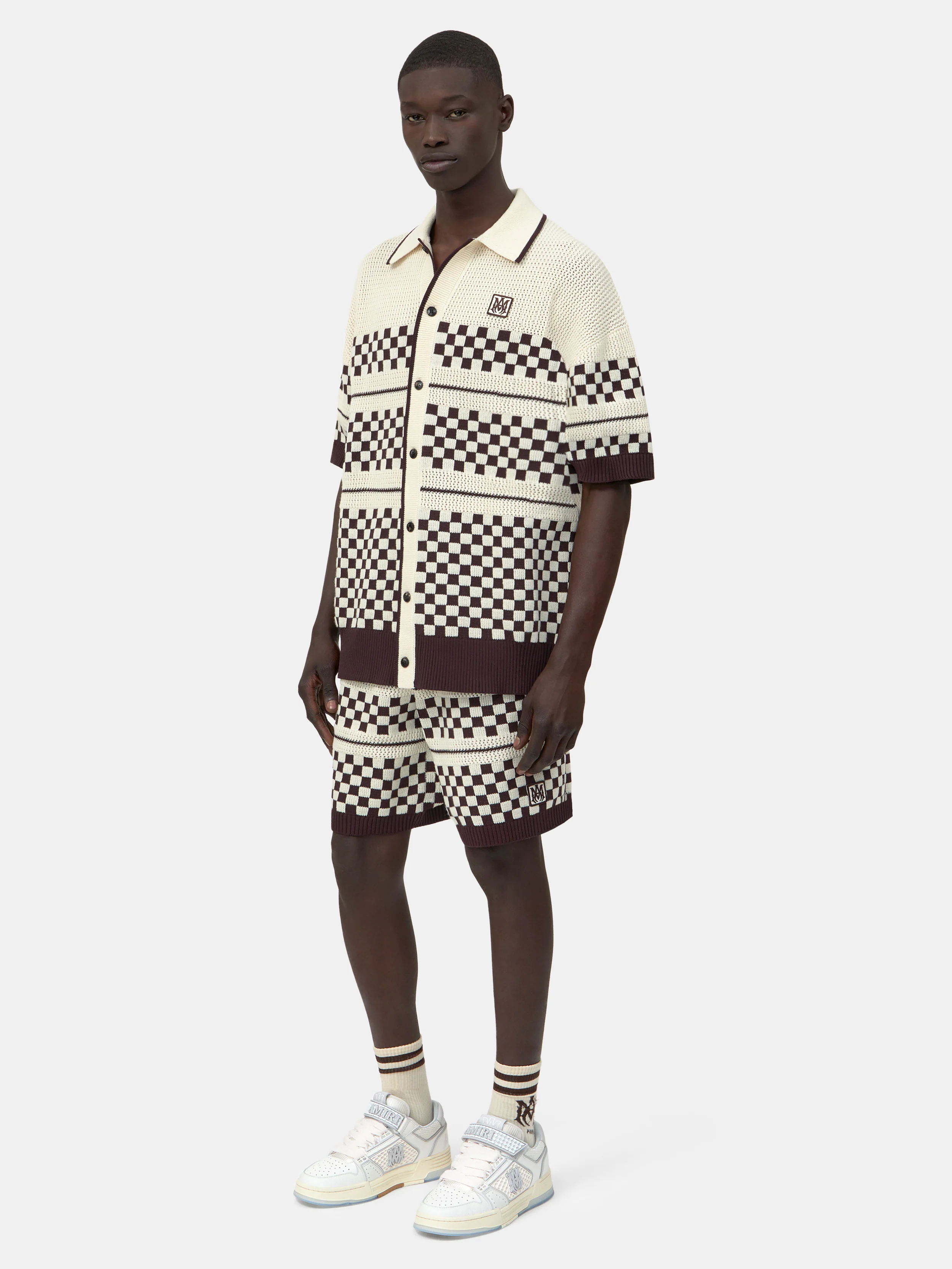 CHECKERED MESH SHIRT - Alabaster - Image 3