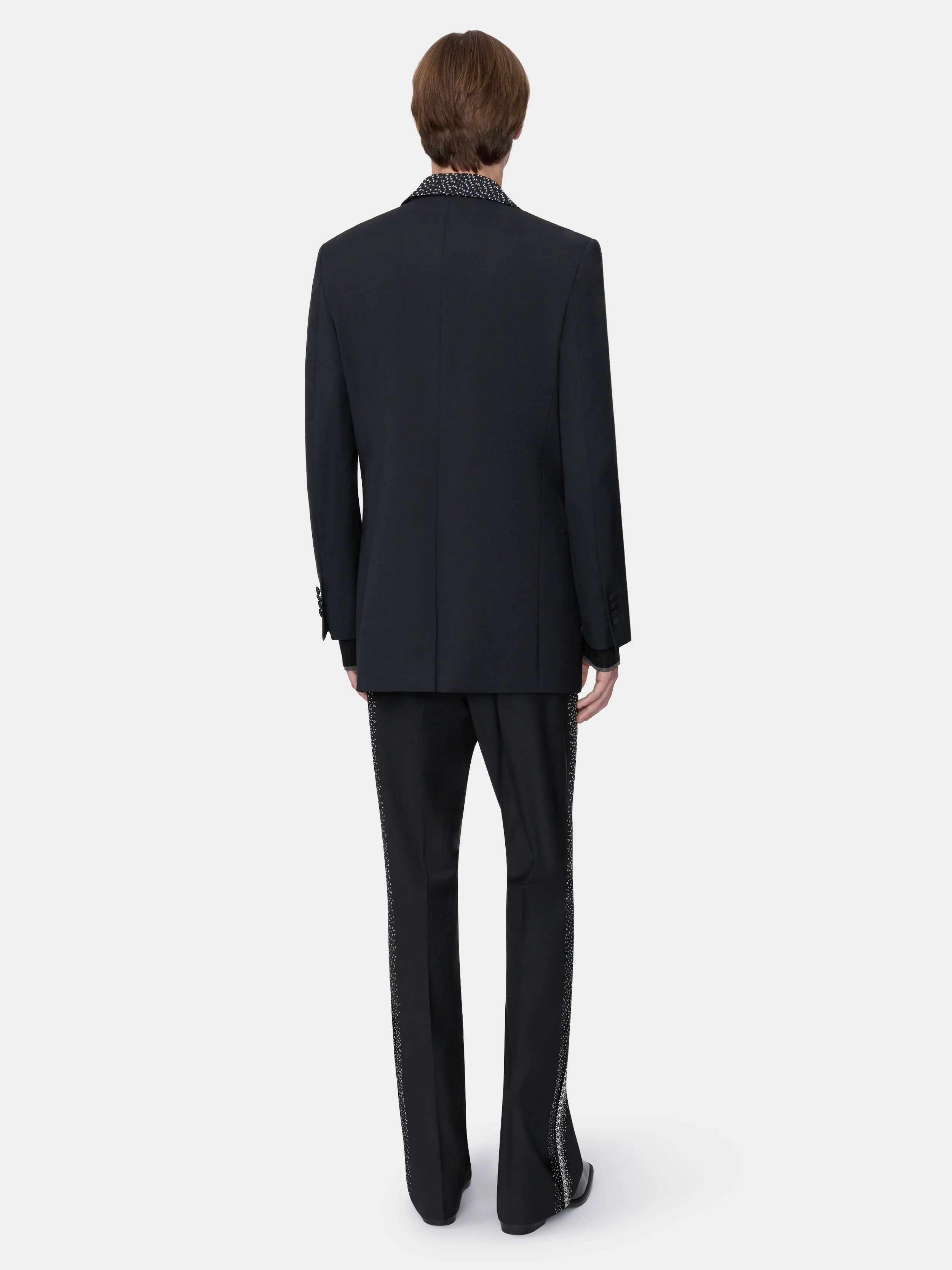 CRYSTAL STRIPE FLARE PANT - BLACK - Image 4