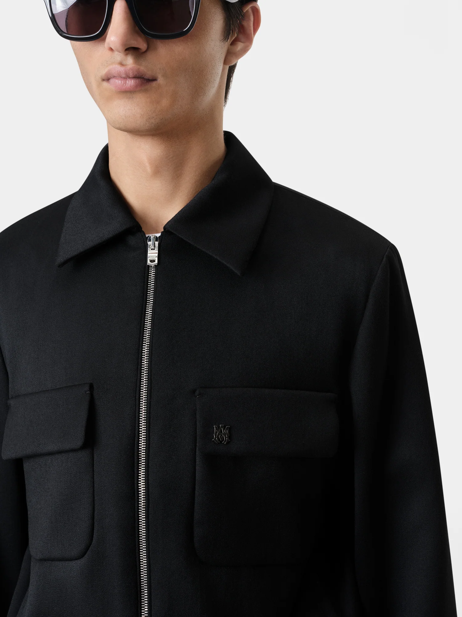DOUBLE POCKET ZIP BLOUSON-BLACK - Image 5