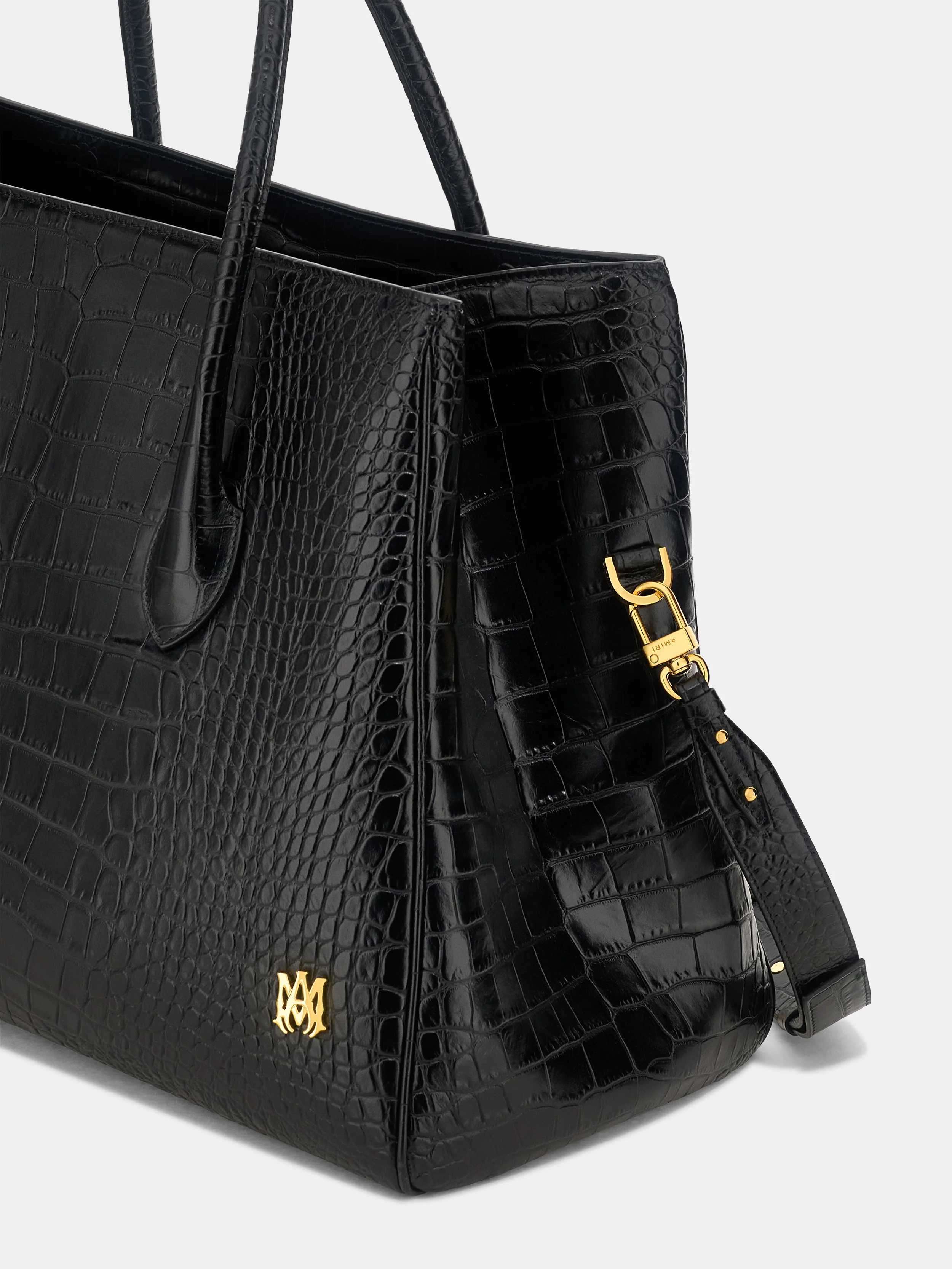 EMBOSSED CROC HONEY 50 TOTE - Black - Image 4