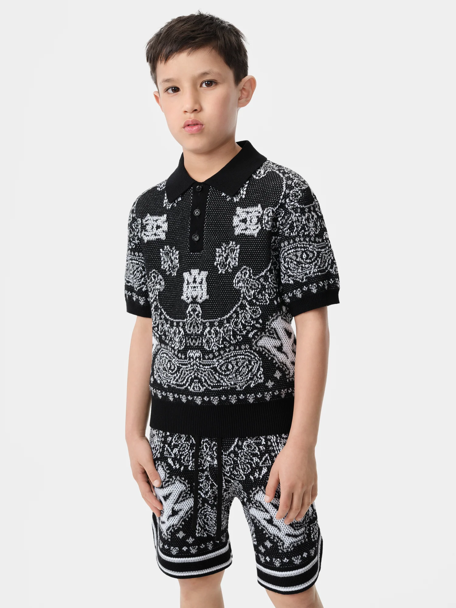 KIDS - KIDS' BANDANA POLO - Black - Image 3