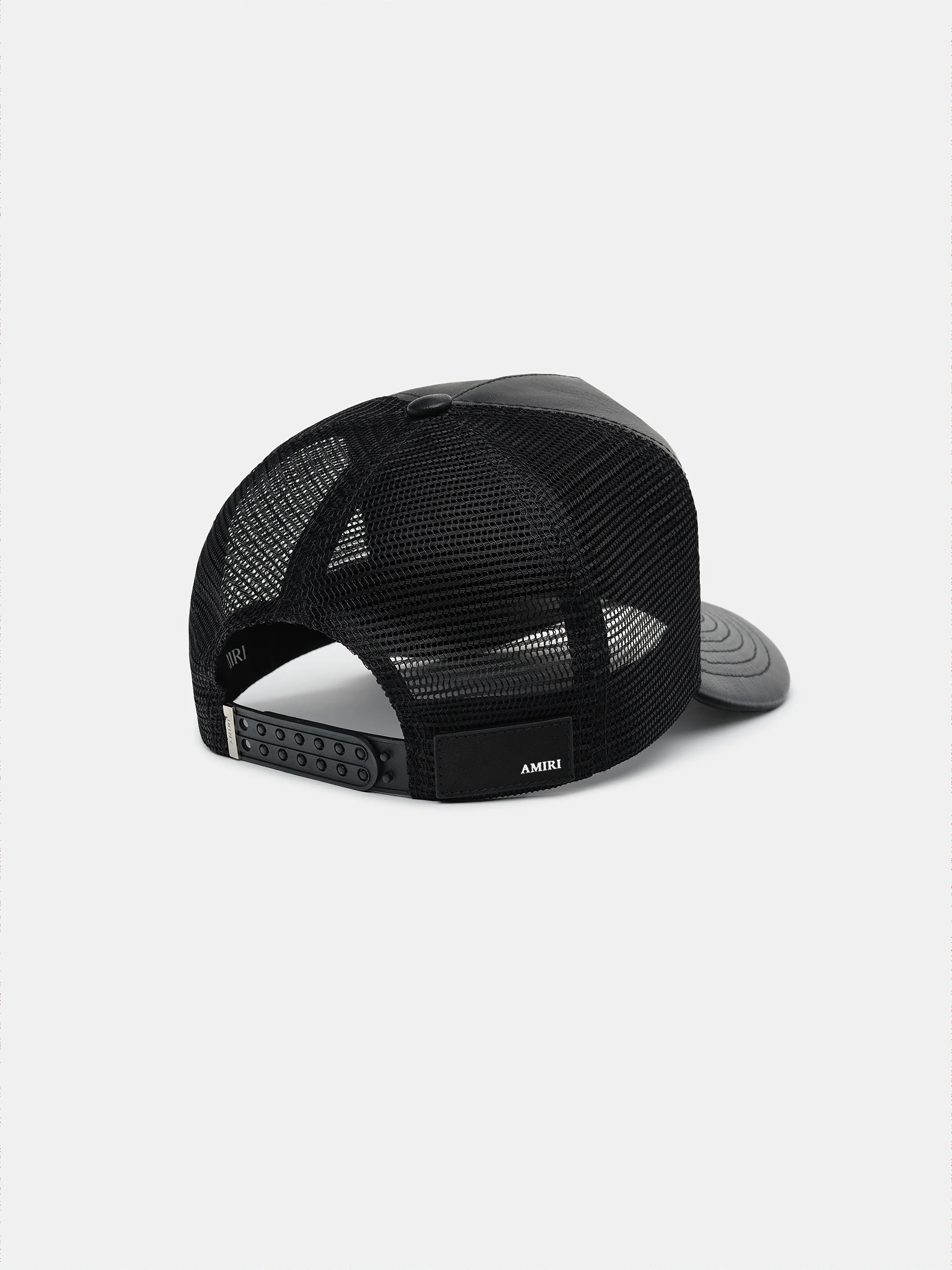LEATHER MA TRUCKER HAT - Black - Image 3