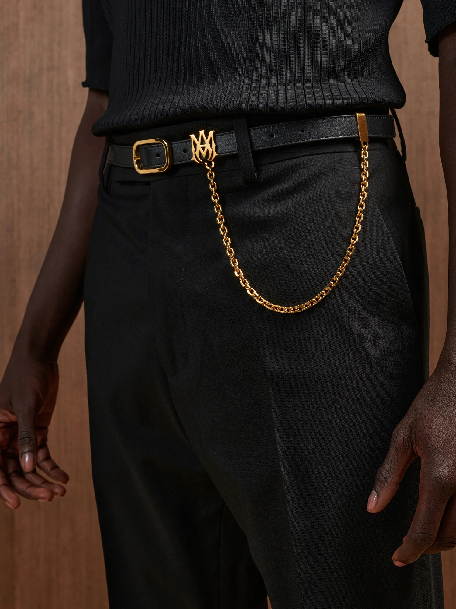 MA 2CM CHAIN BELT - Black Gold - Image 4