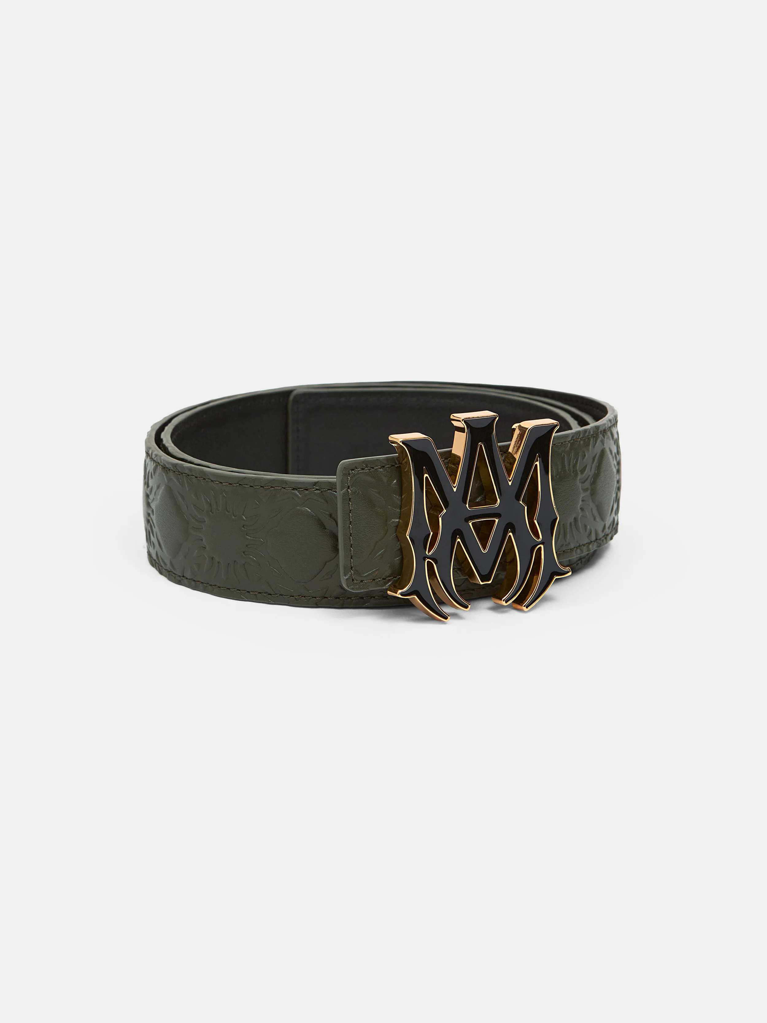 MA QUAD LEATHER 4CM BELT - Dark Sage - Image 3
