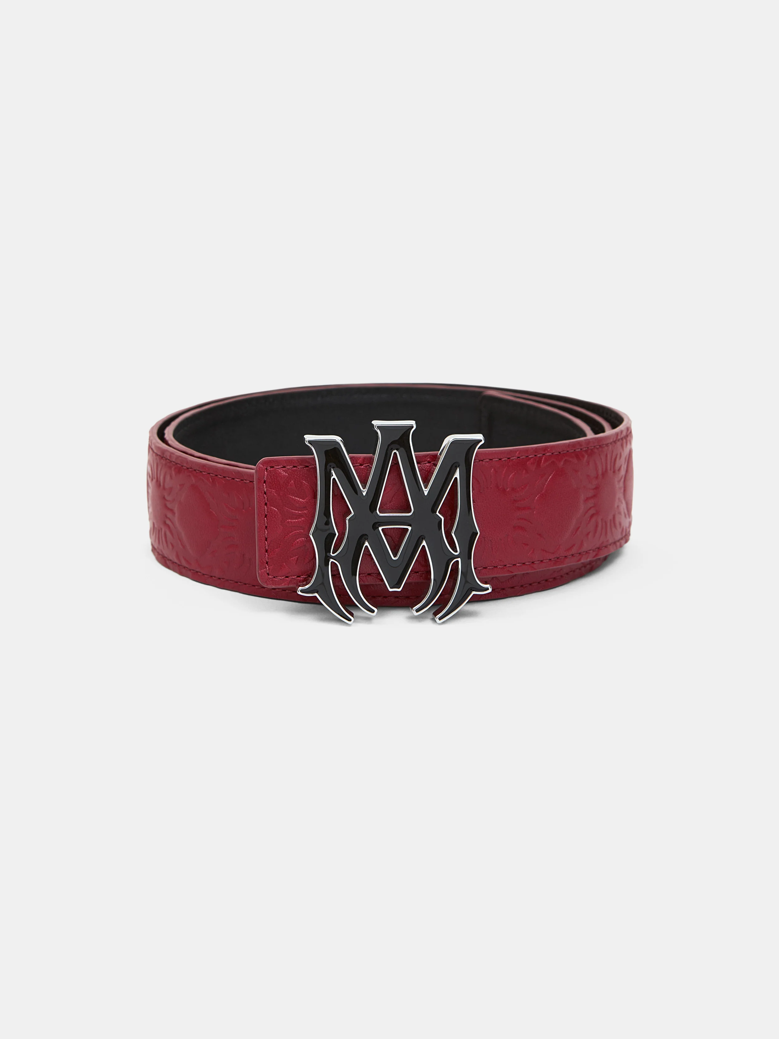 MA QUAD LEATHER 4CM BELT - Red Rose