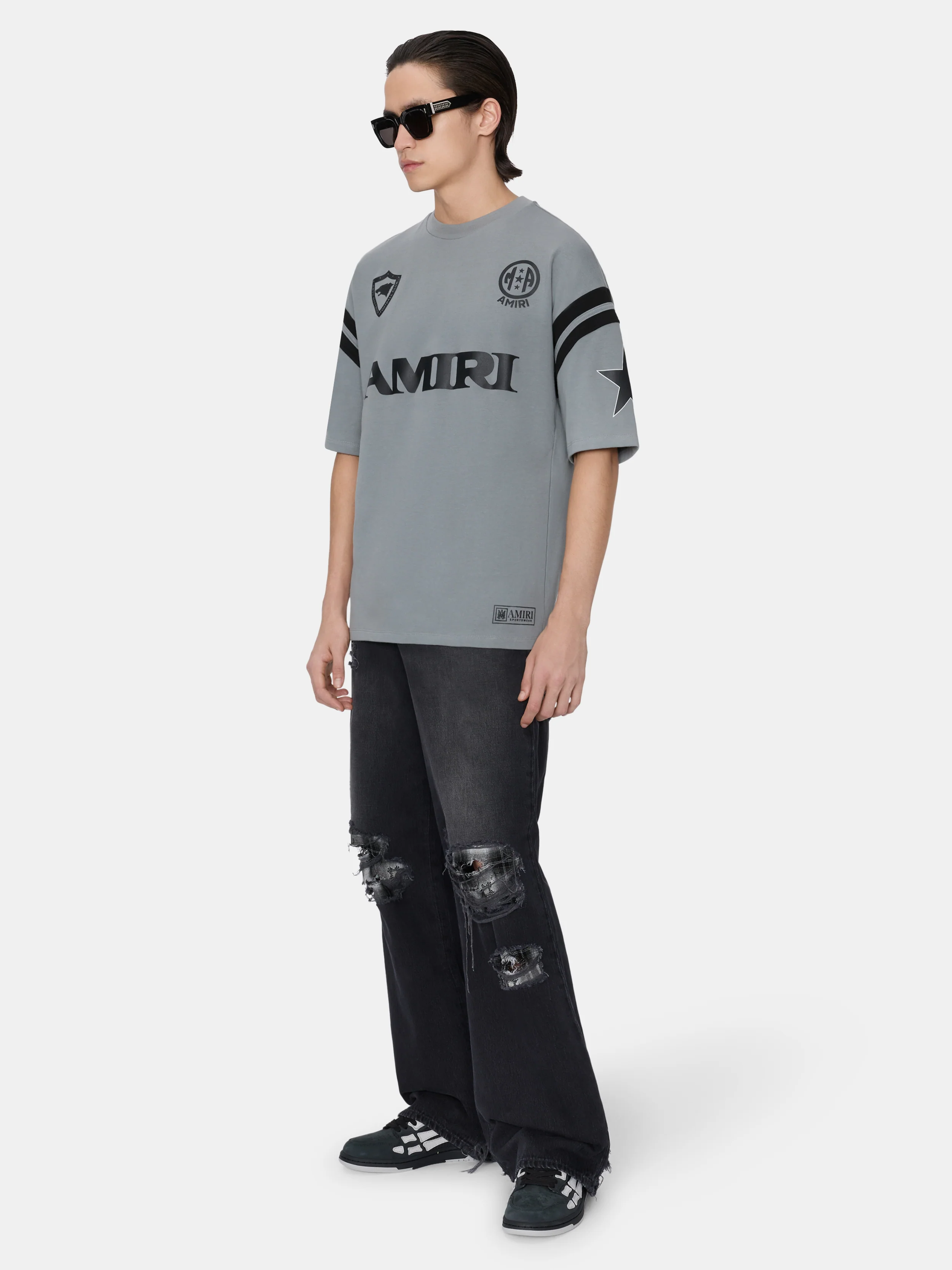 SKATE TEE AMIRI SPORT OVERSIZED TEE - STONE - Image 3
