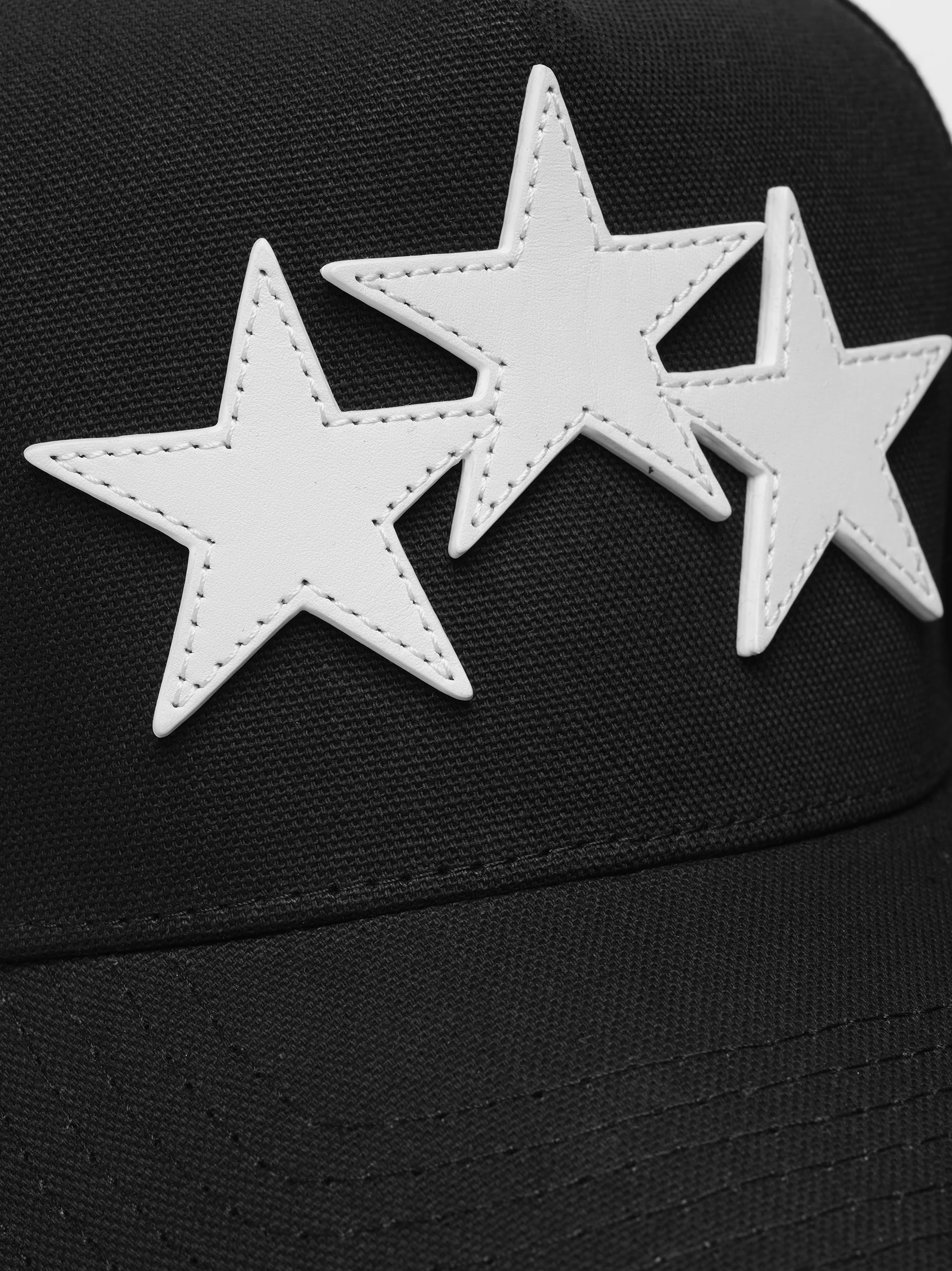 THREE STAR STAGGERED AMIRI FULL CANVAS HAT - Black White - Image 4