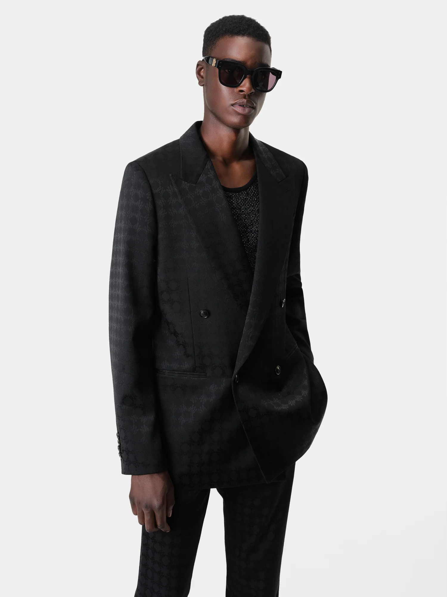 TONAL MA QUAD DOUBLE-BREASTED BLAZER - Black - Image 3