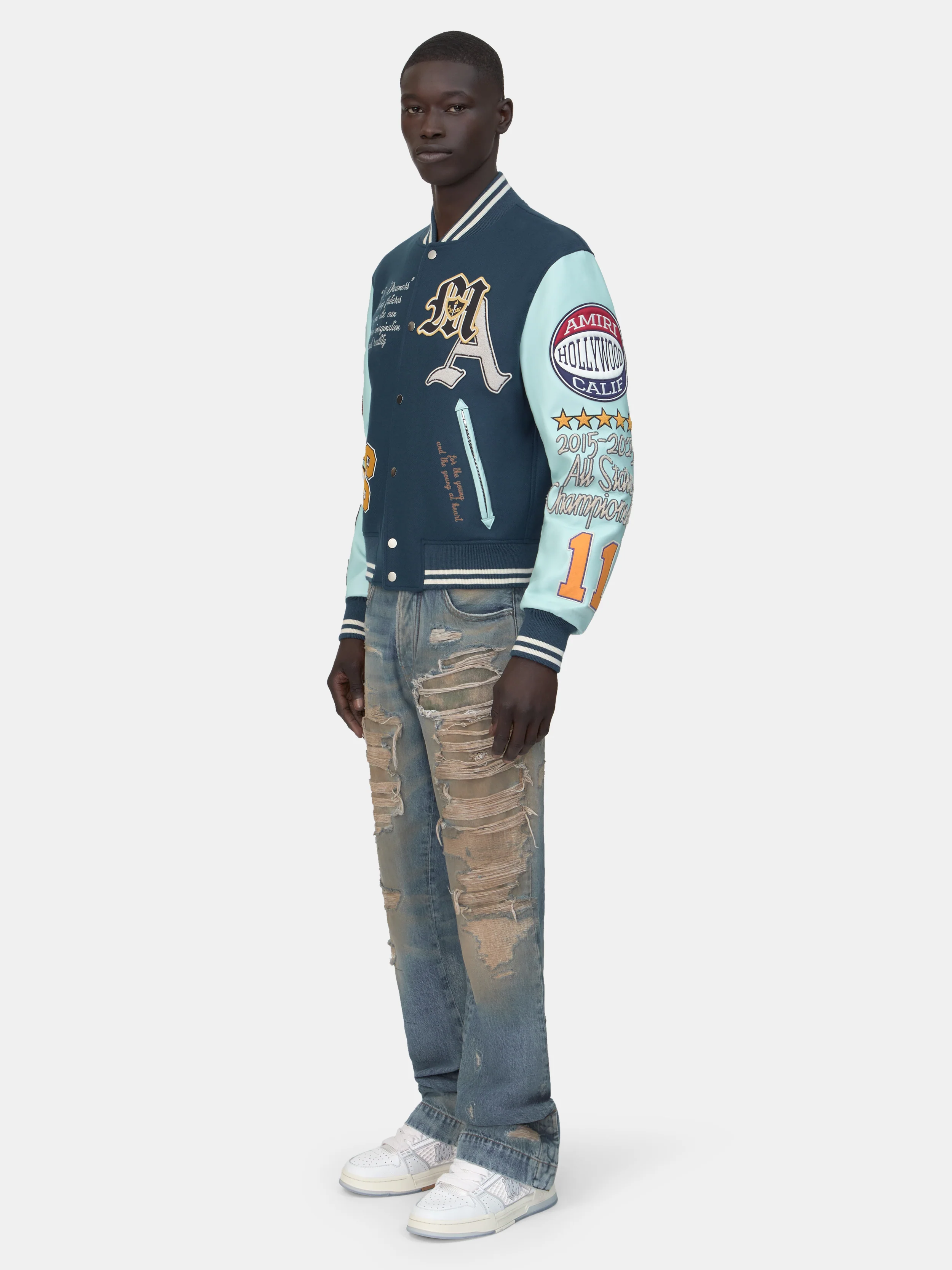 VARSITY PATCH JACKET - Blue - Image 3