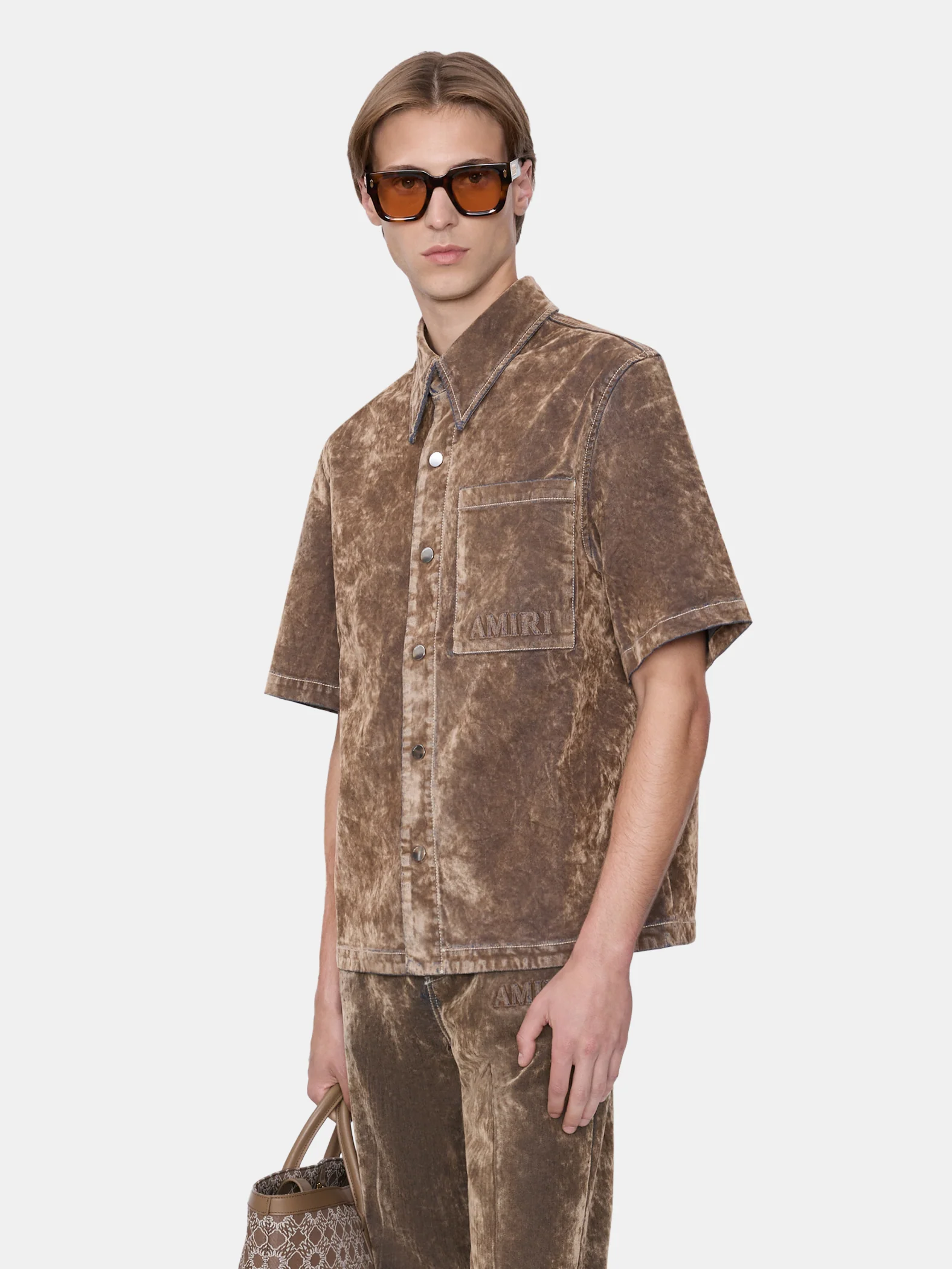 VELVET CAMP SHIRT - TAN - Image 3