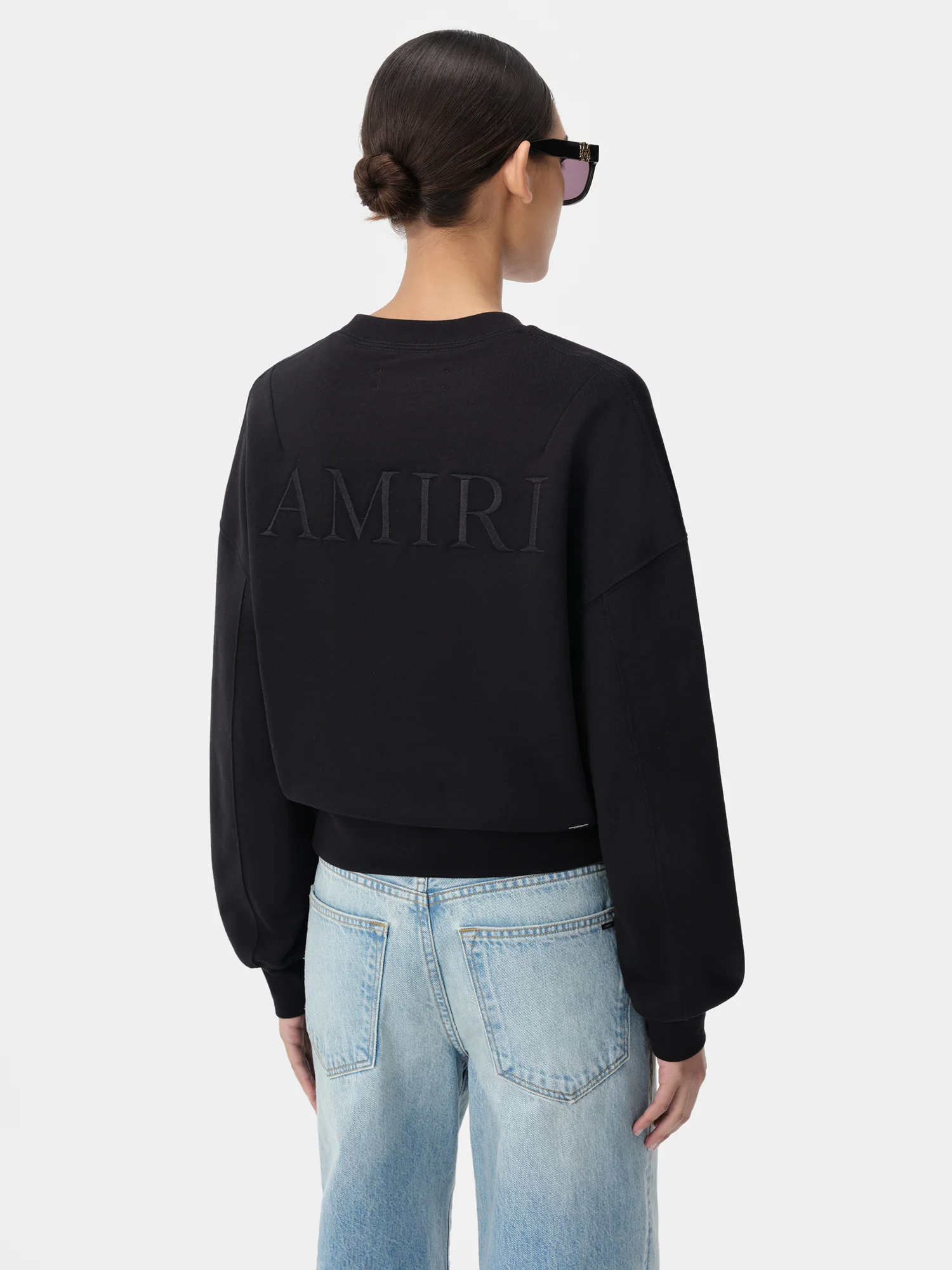 WOMEN - WOMEN'S AMIRI EMBROIDERED CREW - Black - Image 4