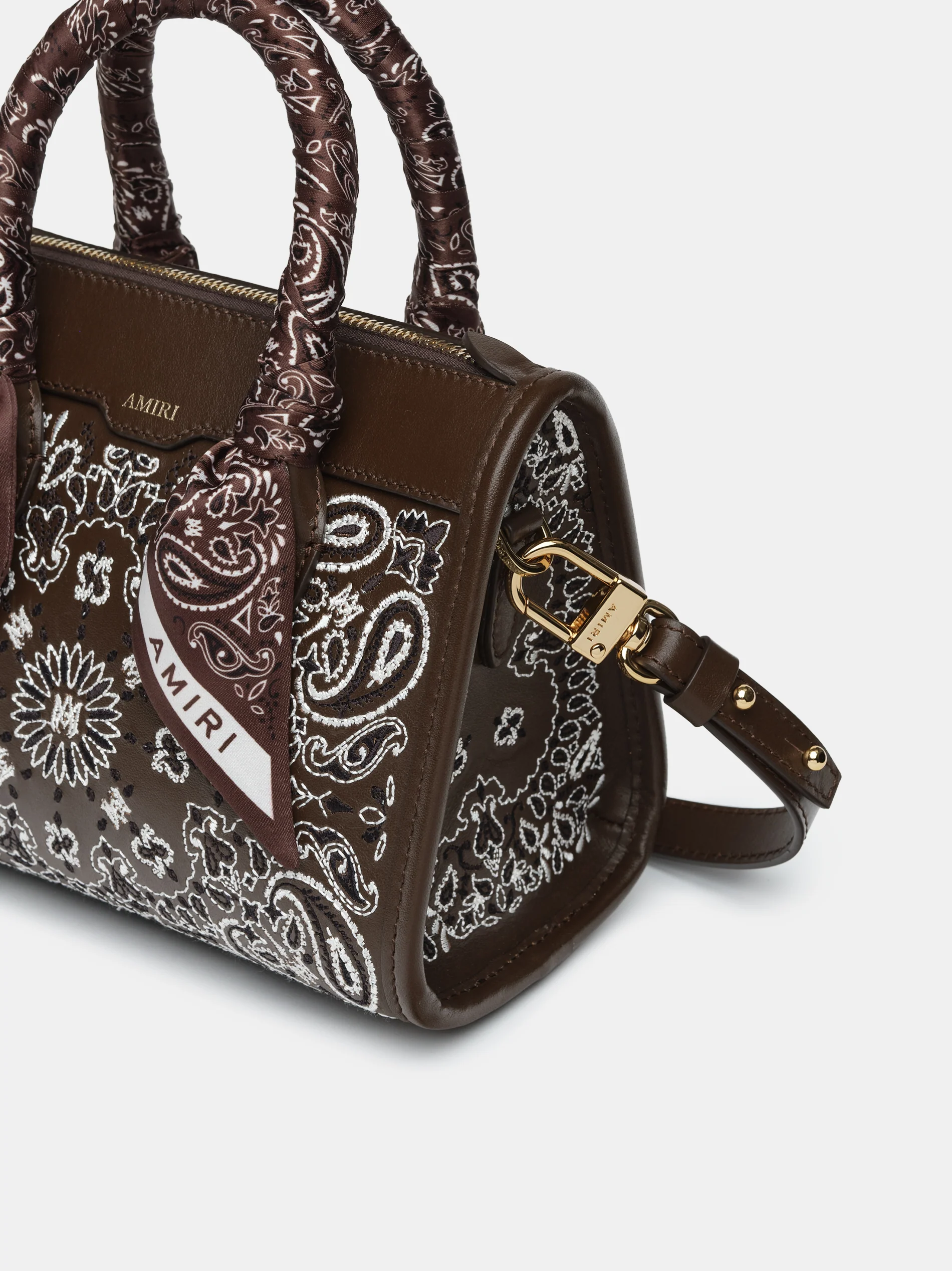 WOMEN - WOMEN'S BANDANA MICRO TRIANGLE BAG - Chocolate - Image 4