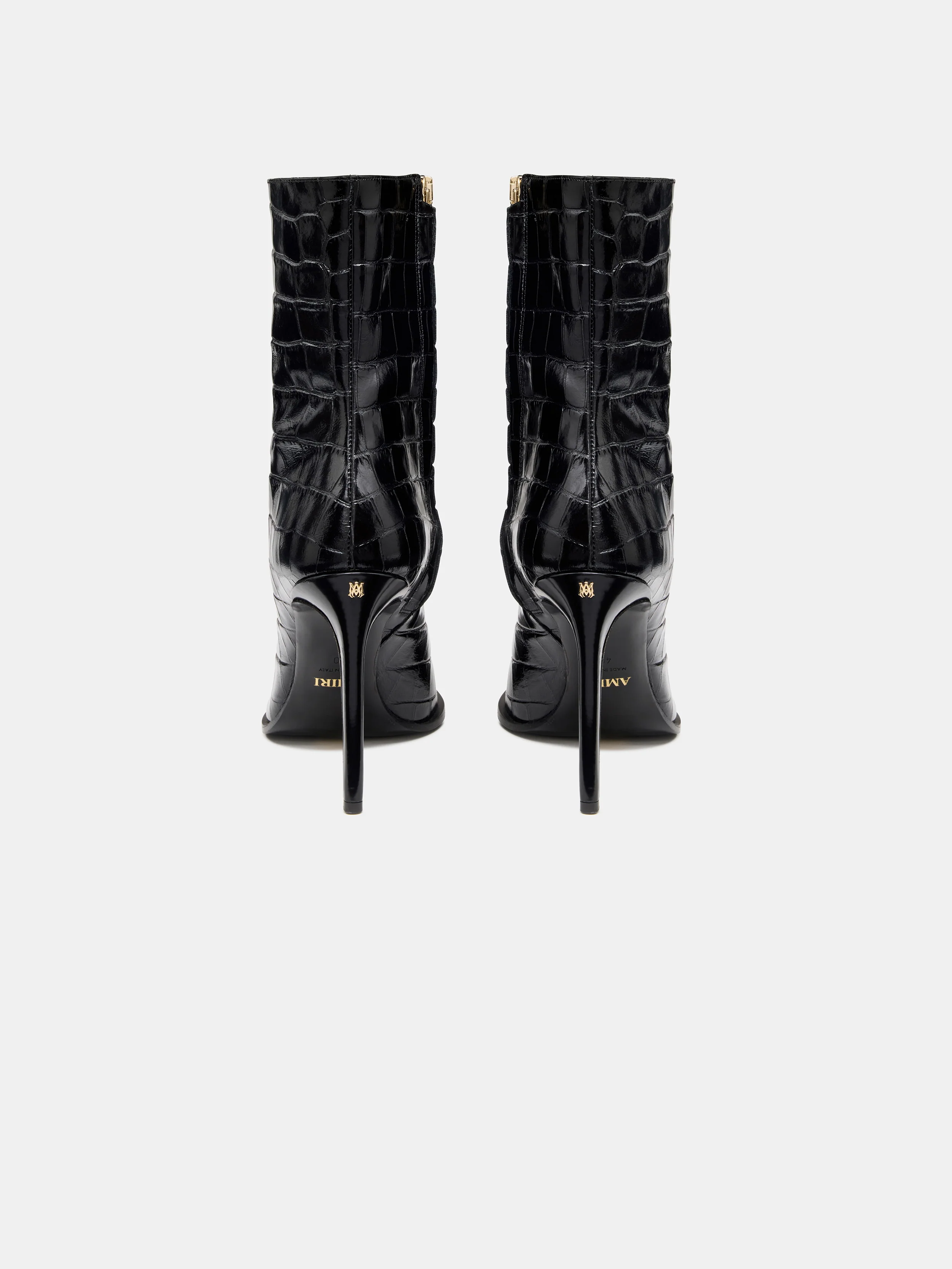 WOMEN - WOMEN'S CROC DEBOSSED MA STILETTO BOOT - BLACK - Image 4