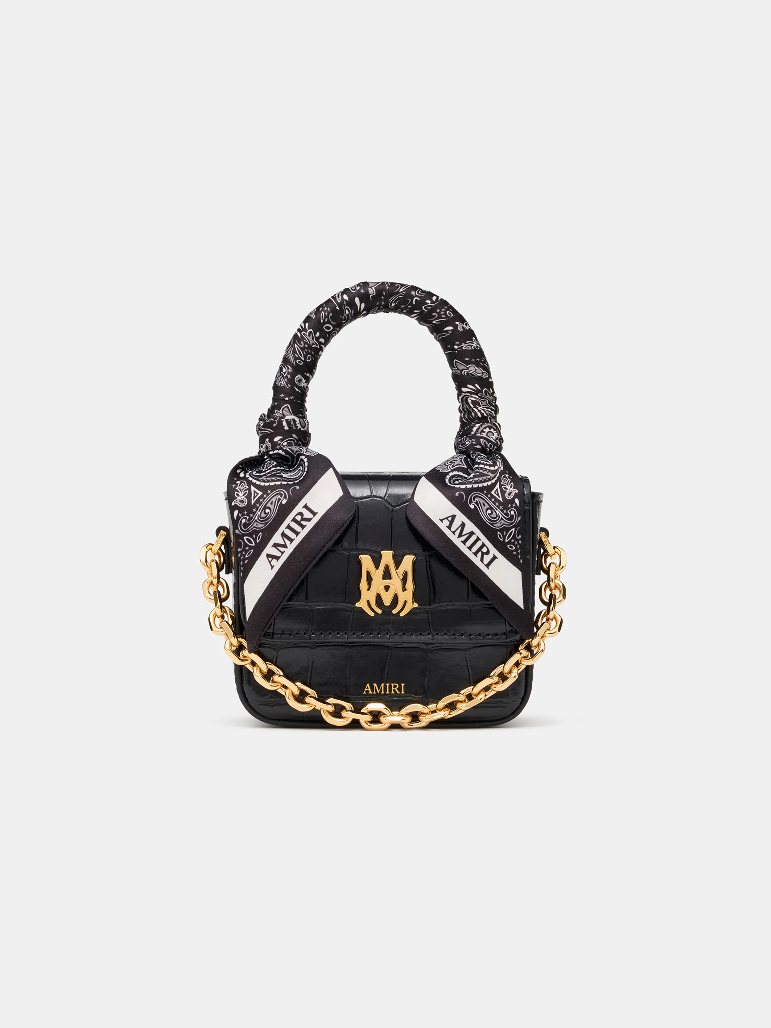 WOMEN - WOMEN'S CROC EMOSSED NANO MA BAG - BLACK