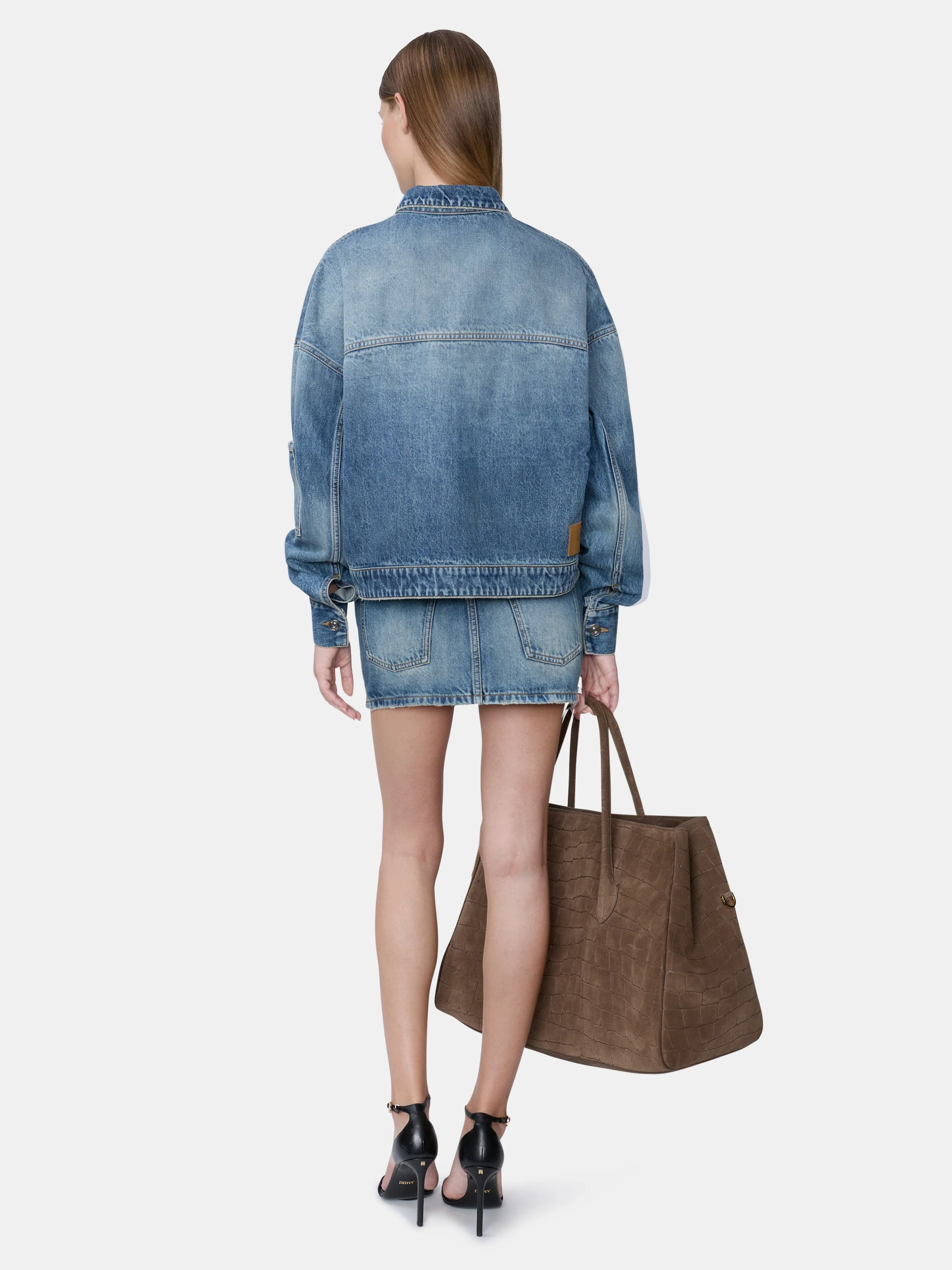 WOMEN - WOMEN'S DENIM CARPENTER MINI SKIRT - Classic Antique Indigo - Image 4
