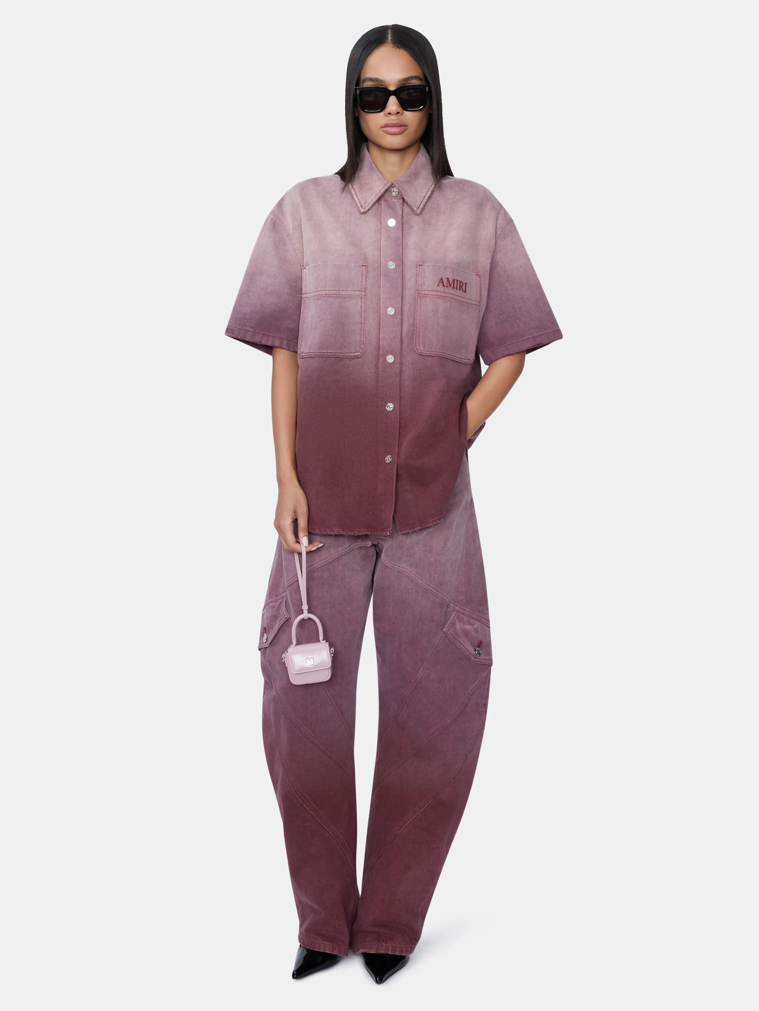 WOMEN - WOMEN'S GRADIENT DENIM SHIRT - Terracotta - Image 2