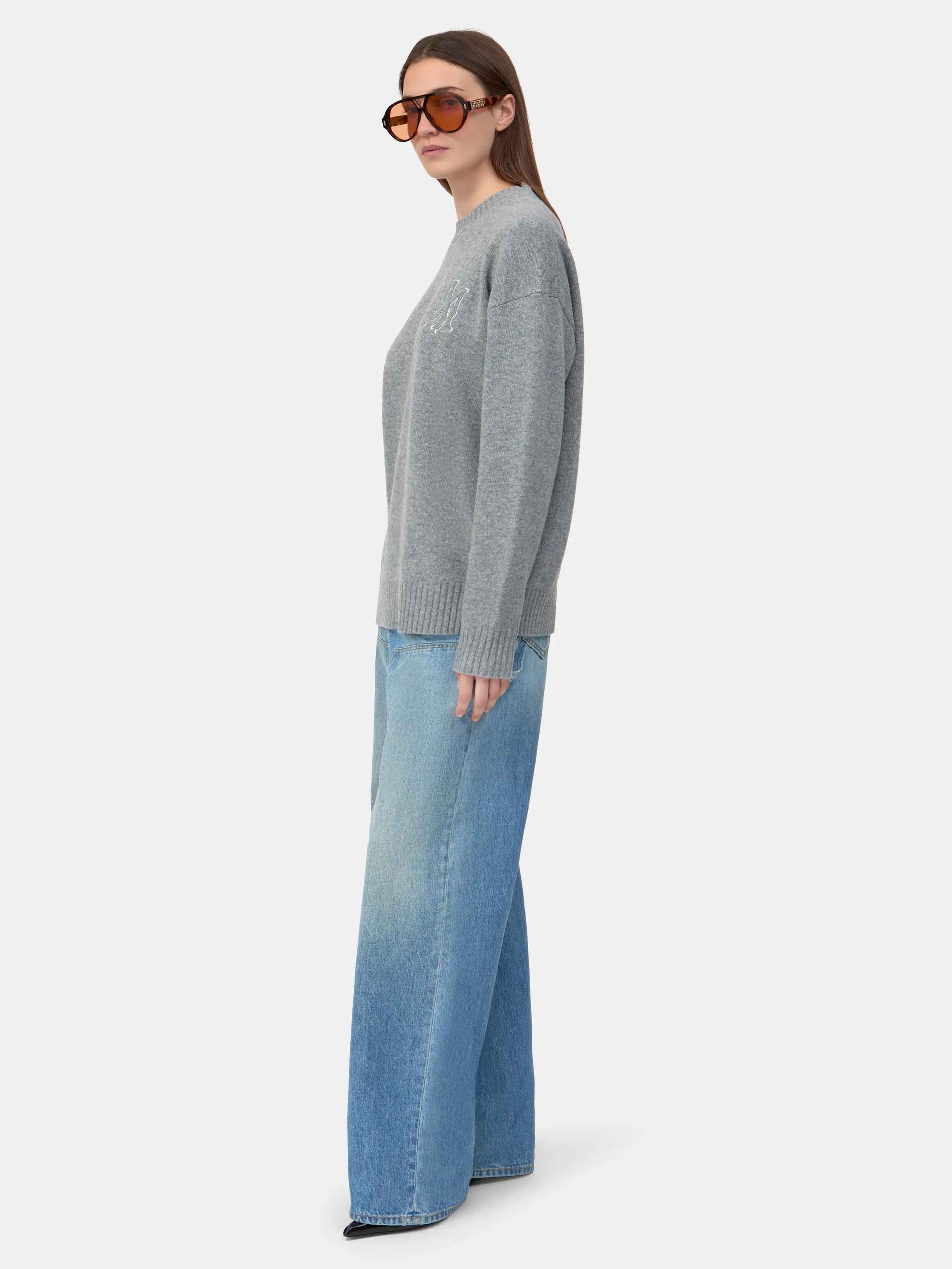 WOMEN - WOMEN'S MA APPLIQUE SWEATER - Grey - Image 3
