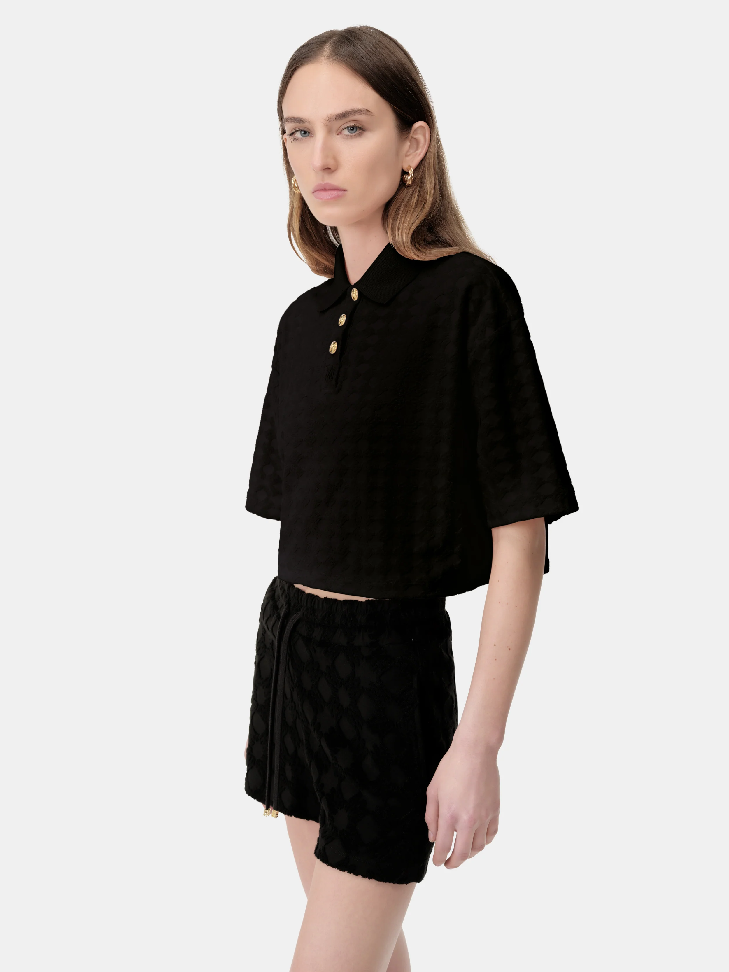 WOMEN - WOMEN'S MA QUAD TOWELING POLO - Black - Image 4