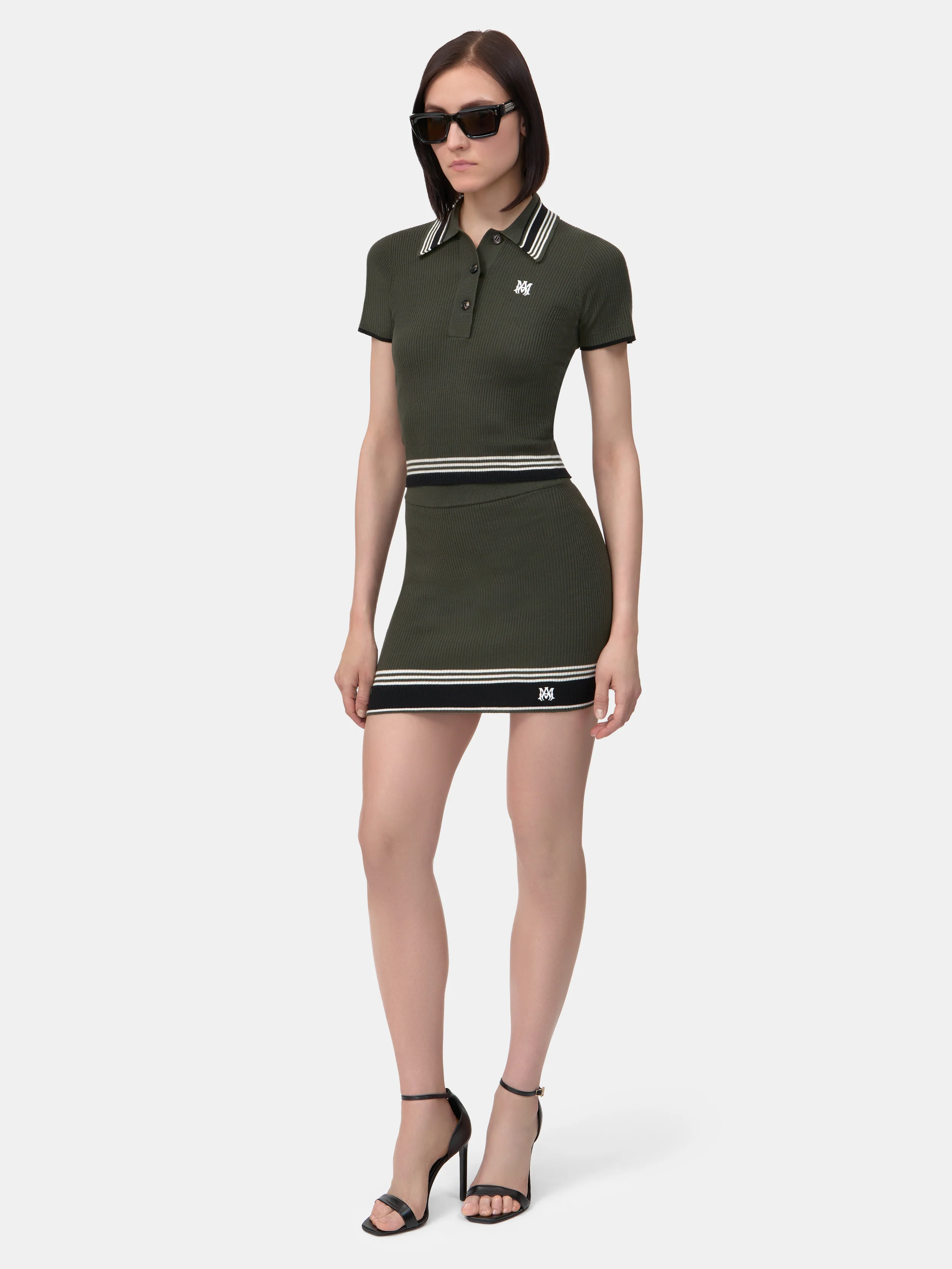 WOMEN - WOMEN'S MA STRIPE MINI SKIRT - Dark Sage - Image 3