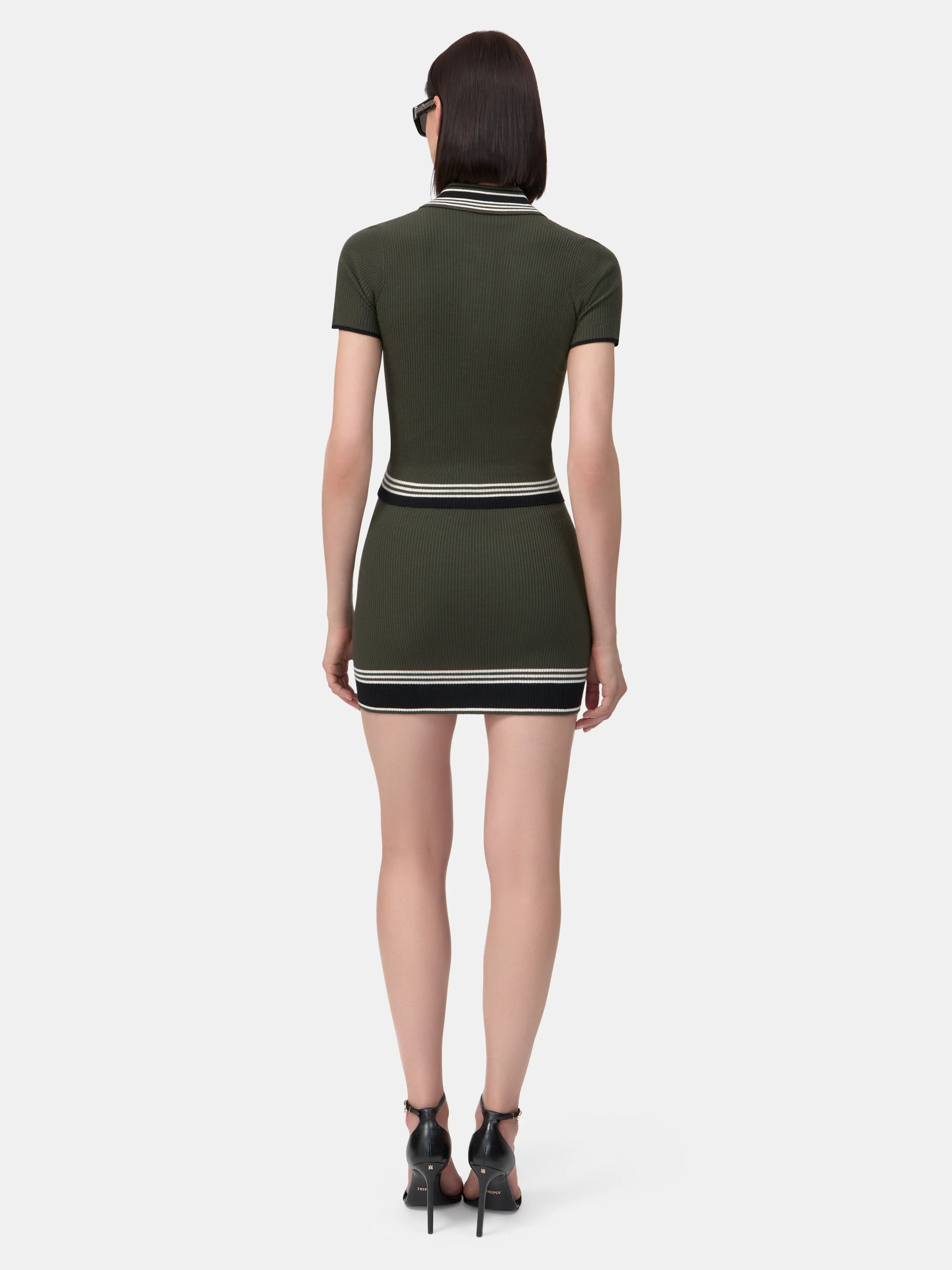 WOMEN - WOMEN'S MA STRIPE MINI SKIRT - Dark Sage - Image 4
