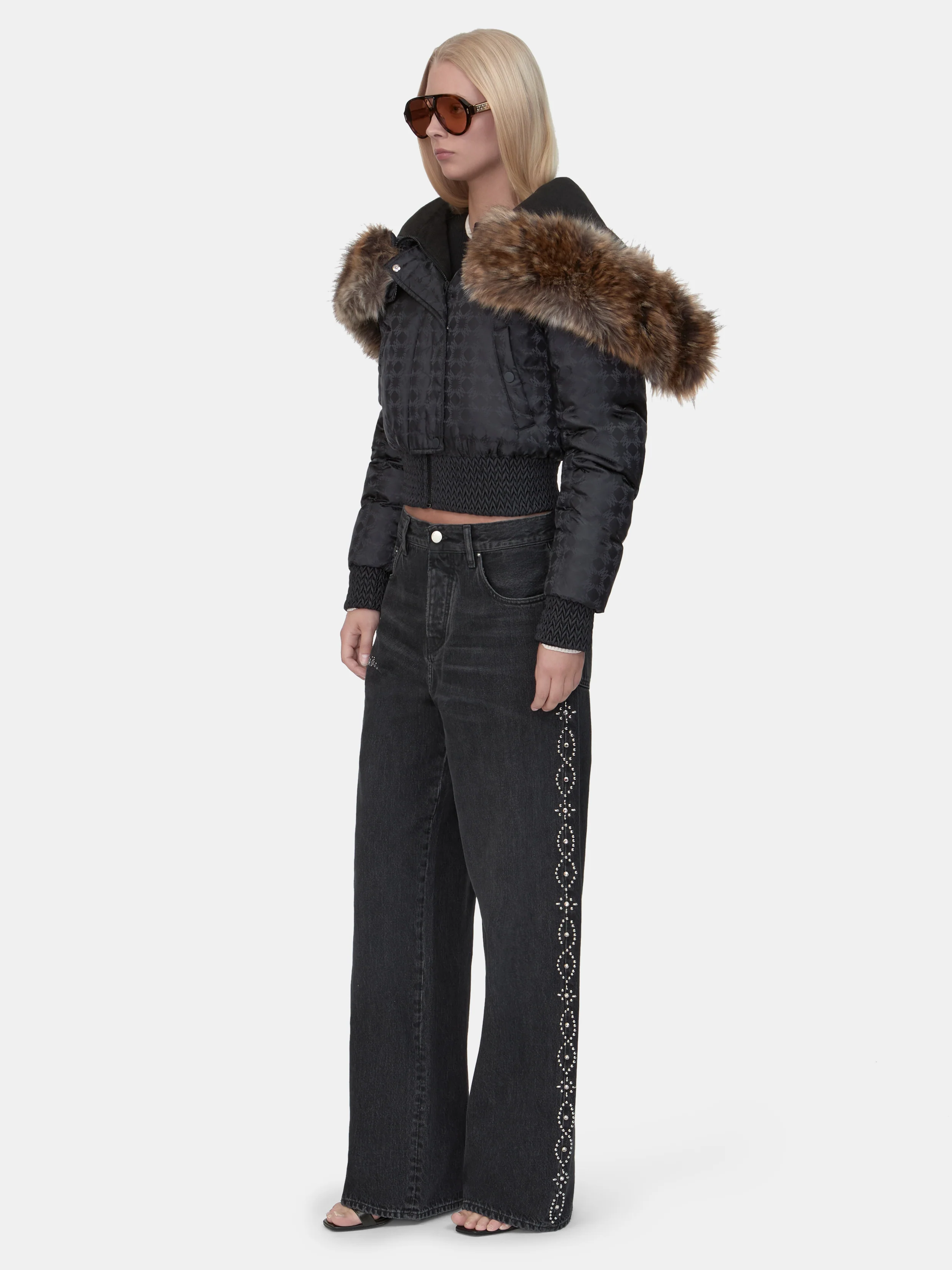 WOMEN - WOMEN'S STUD BAGGY JEAN - Retro Black - Image 3